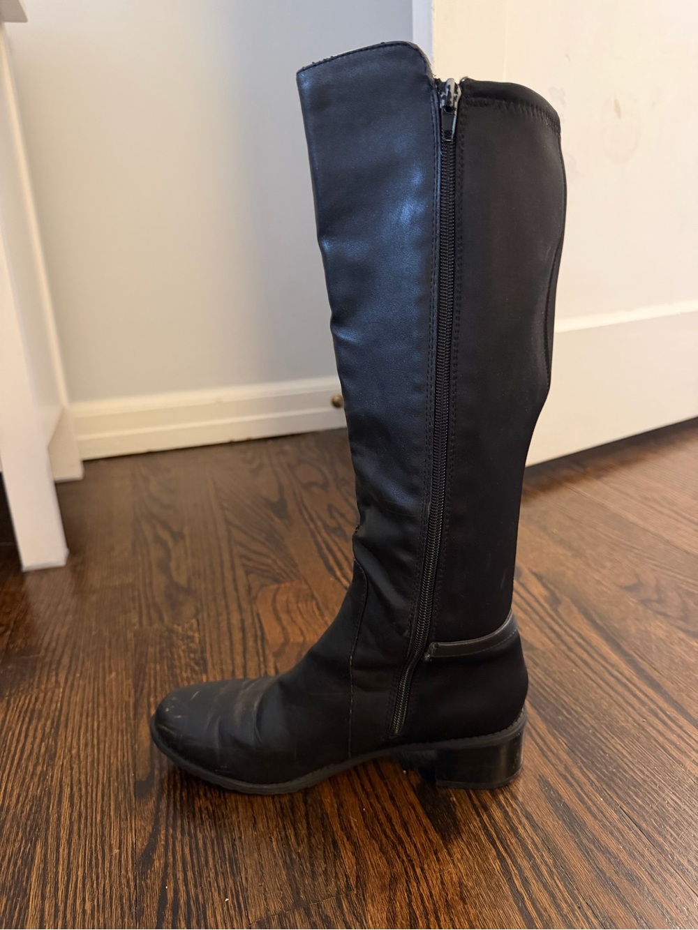 Kelly & Katie Black Knee-High Zip Riding Boots